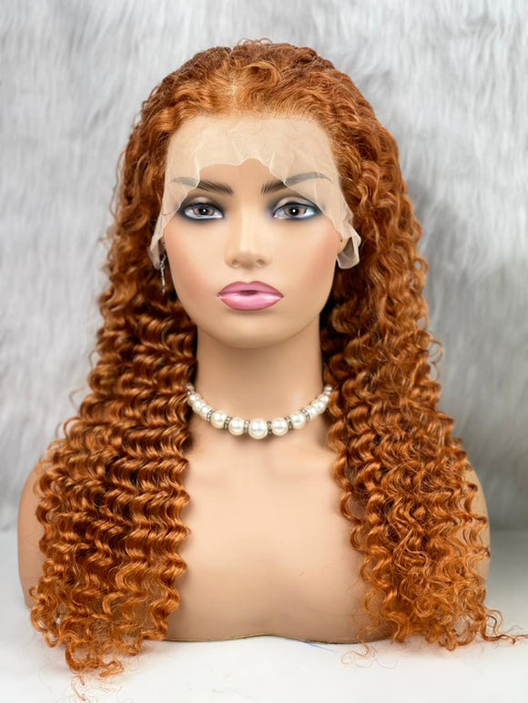 FRONTAL LACE WIG DEEP WAVE BLOND MIEL