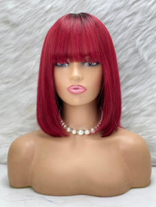BAND SILK WIG ROUGE / RACINE FONCÉ