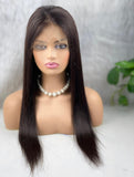 FRONTAL LACE WIG STRAIGHT CHÂTAIN FONCÉ