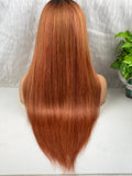 FRONTAL LACE WIG STRAIGHT BLOND FONCÉ