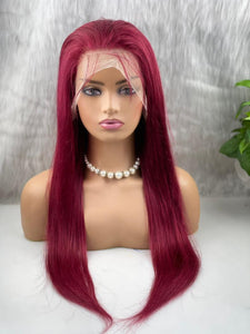 FRONTAL LACE WIG STRAIGHT ROUGE