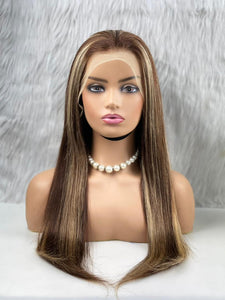 FRONTAL LACE WIG STRAIGHT BLOND MECHÉ