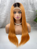 FRONTAL LACE WIG STRAIGHT BLOND MIEL
