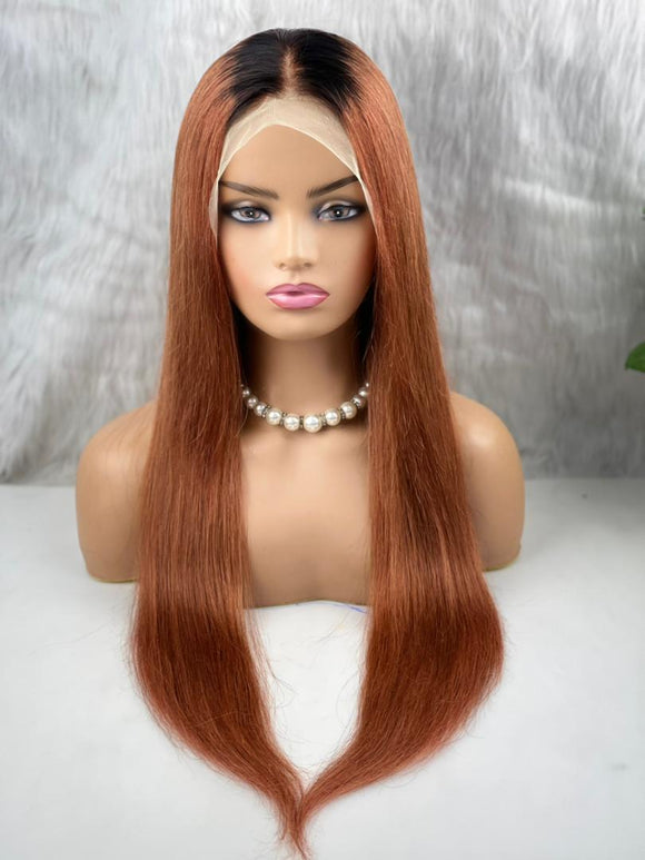 FRONTAL LACE WIG STRAIGHT BLOND FONCÉ